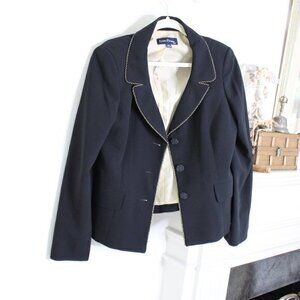 Evan Picone jacket size 10 blk suit jacket w/gold trim